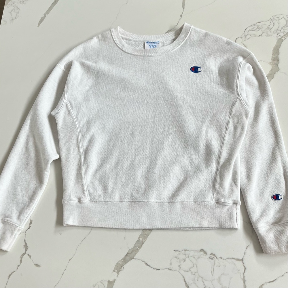 Vintage Champion Reverse Weave White Sweatshirt